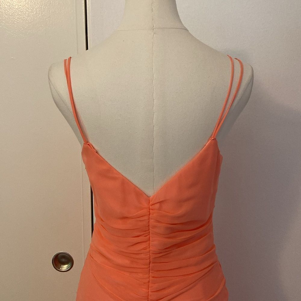 Vintage Peach / Light Orange ABS by Allen Schwartz Jellyfish Hem Dress Size 6 - Picture 7 of 13